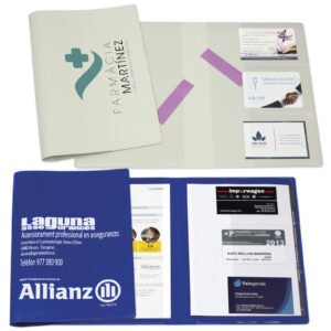 Funda doble para documentación con tarjeteros. A5