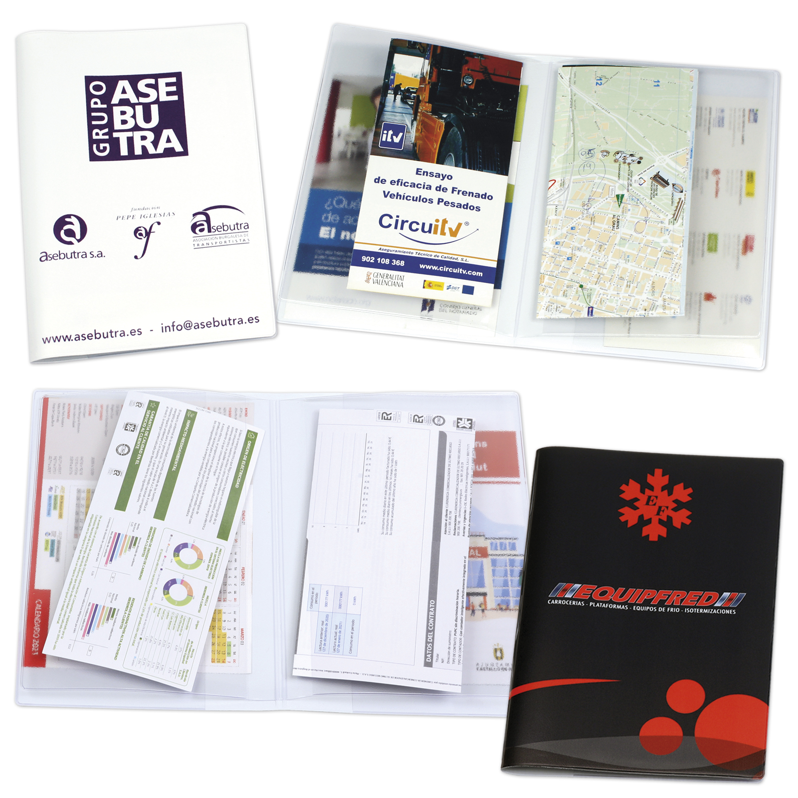 Portadocumentos con fundas transparentes